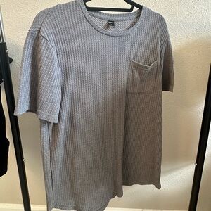 Gray SHEIN Waffle Pocket T-Shirt